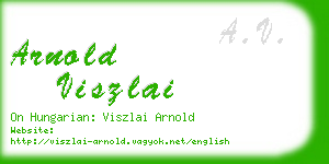 arnold viszlai business card